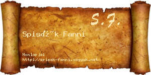Spisák Fanni névjegykártya